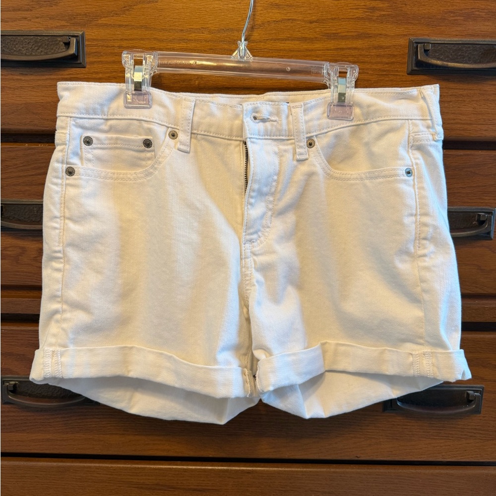 Banana Republic White Cuffed Denim Shorts - Like New